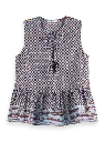 Top peplum lazos cuadros 