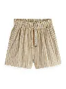 Shorts rayas beige y blanco  