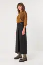Falda-pantalón drapeado pierna ancha 