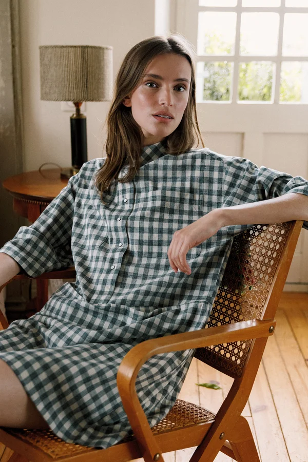 Vestido vichy índigo