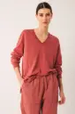 Jersey cuello pico frambuesa