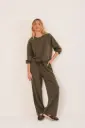 Pantalón wide leg color visón