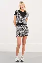 Minifalda de tubo punto jacquard 