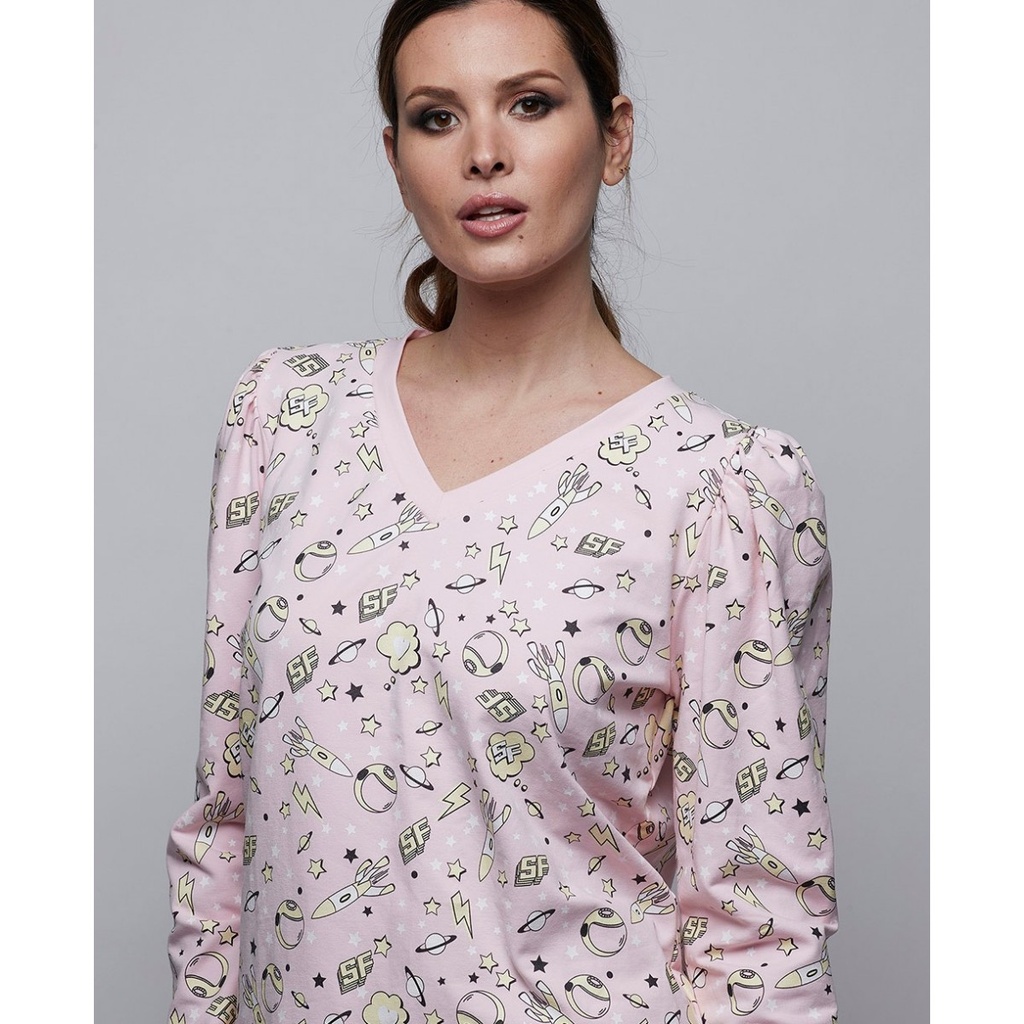 Sudadera estampado espacio color rosa  SPACE FLAMINGO