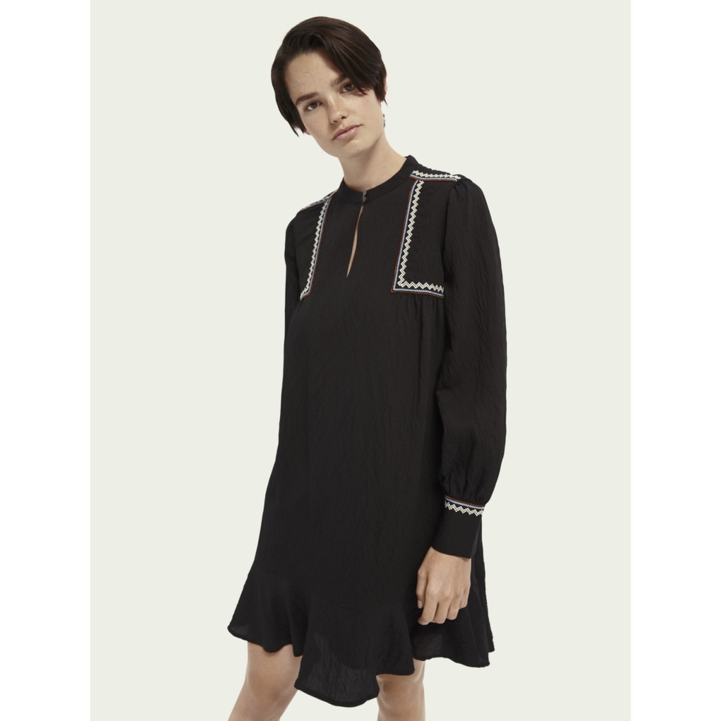 Vestido peplum bordados SCOTCH & SODA