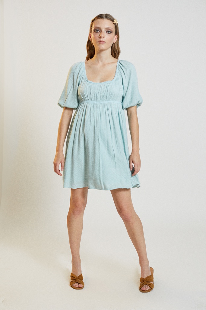 Vestido manga corta con escote redondo