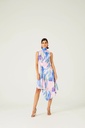 Vestido estampado manchas malva tejido jacquard DOLORES PROMESAS