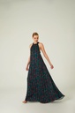 Vestido estampado hojas con plisados DOLORES PROMESAS