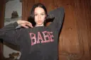 Sudadera BABE  negro & rosa