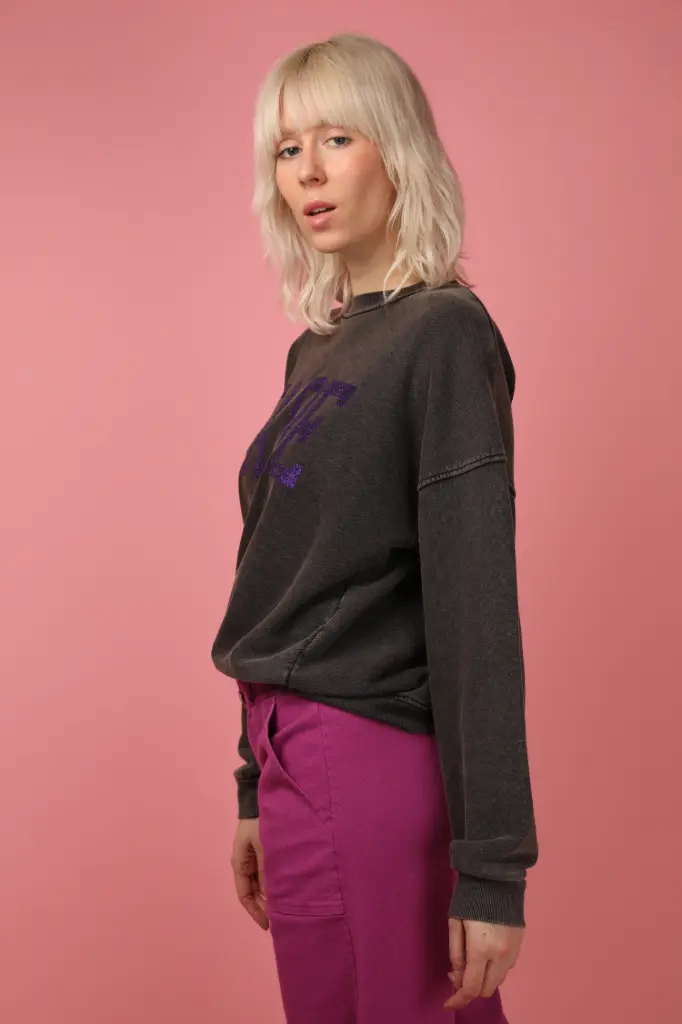 Sudadera BABE  negro & violeta