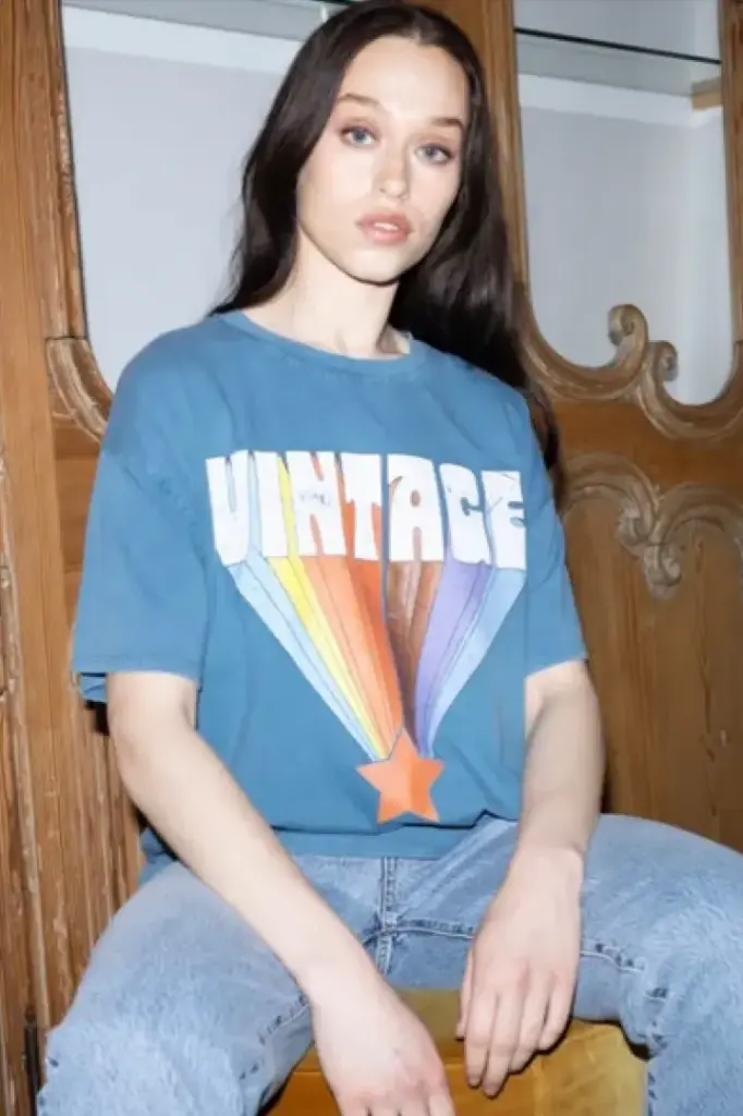 Camiseta VINTAGE color azul 