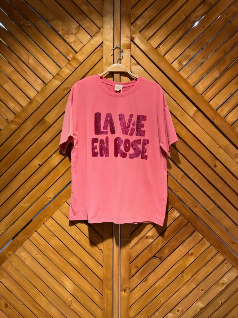 Camiseta LA VIE EN ROSE color rosa