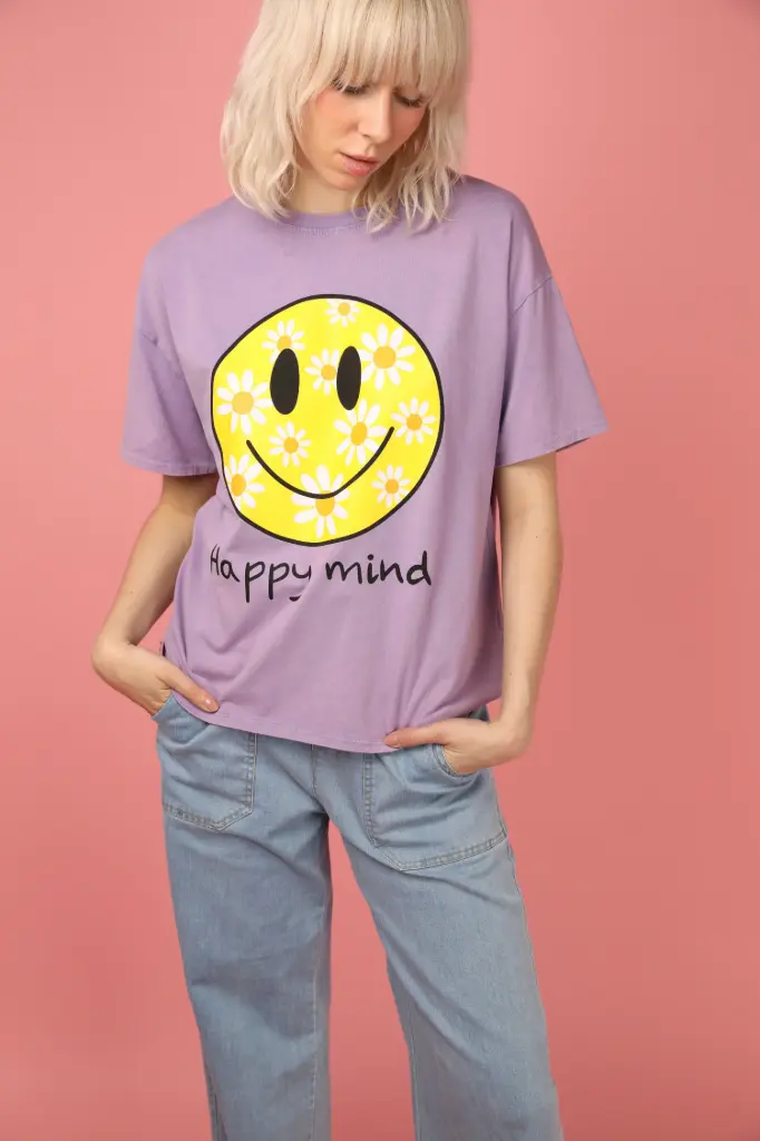 Camiseta SMILE color violeta