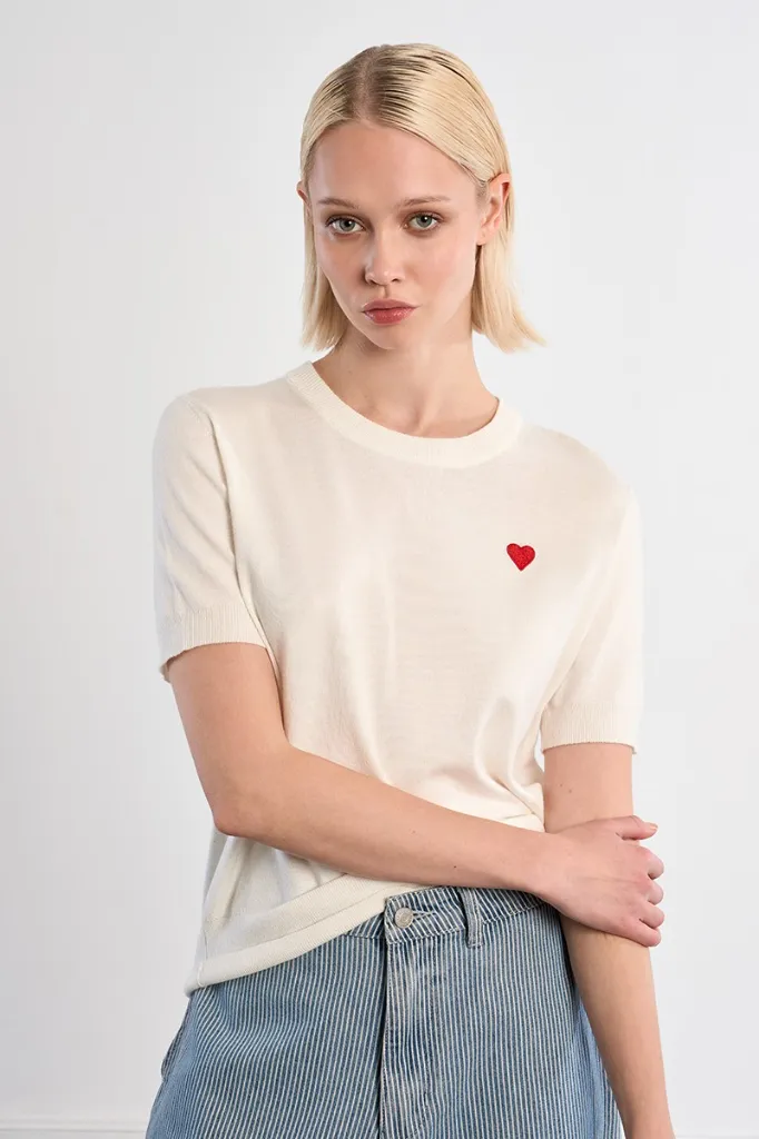 Jersey estampado de corazón LILI SIDONIO
