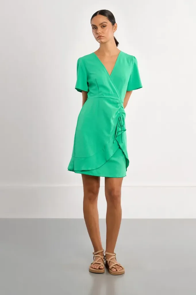 Vestido drapeado con lazada LILI SIDONIO (XS)