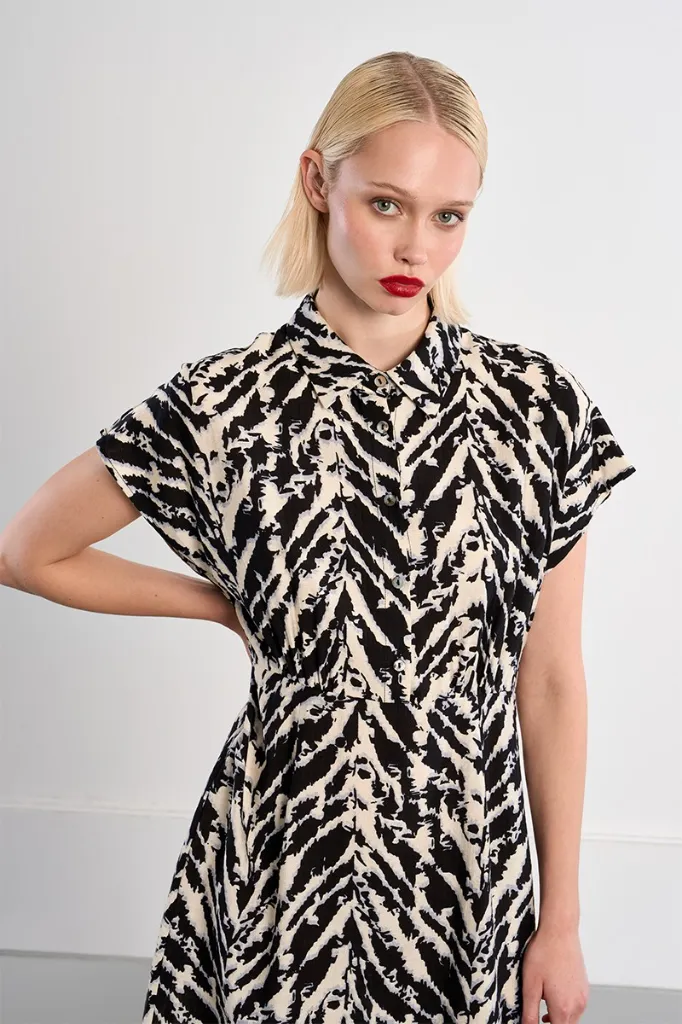 Vestido estampado de rayas LILI SIDONIO (XS)