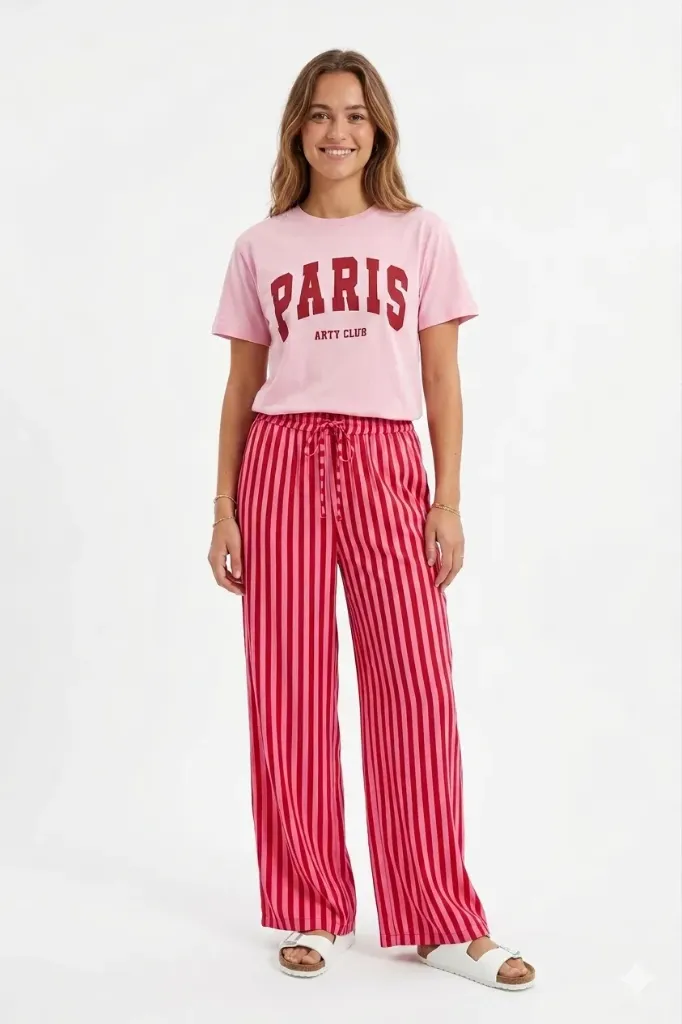 Pantalón rayas rose & rouge