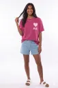 Camiseta AMOR color frambuesa & fucsia rosa claro