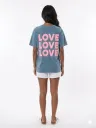 Camiseta LOVE LOVE LOVE azul denim
