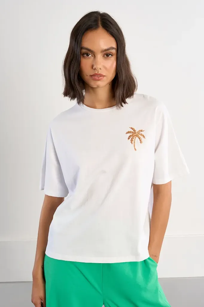 Camiseta palmera blanca LILI SIDONIO