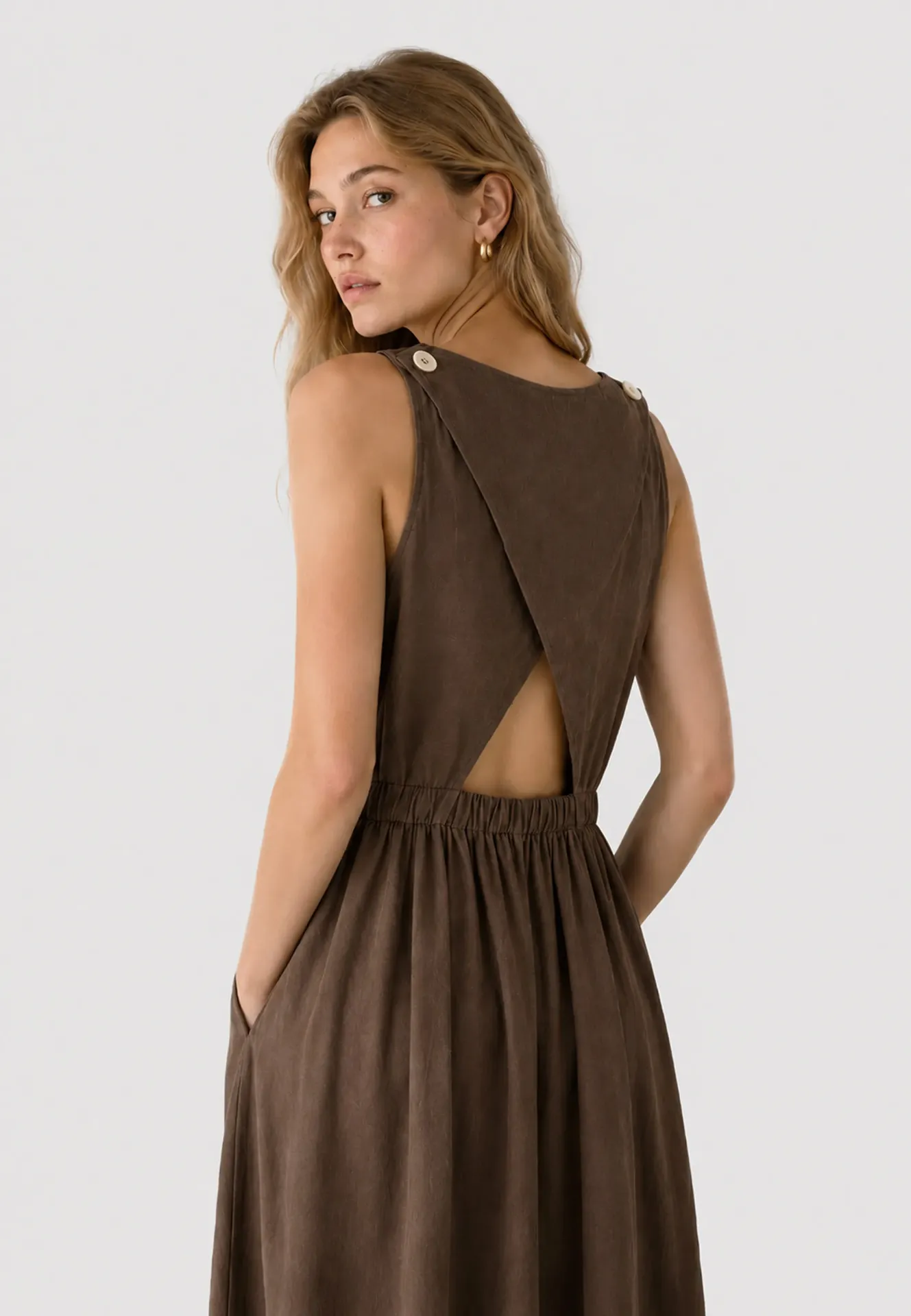 Vestido Shelley marrón DOLORES PROMESAS (38)