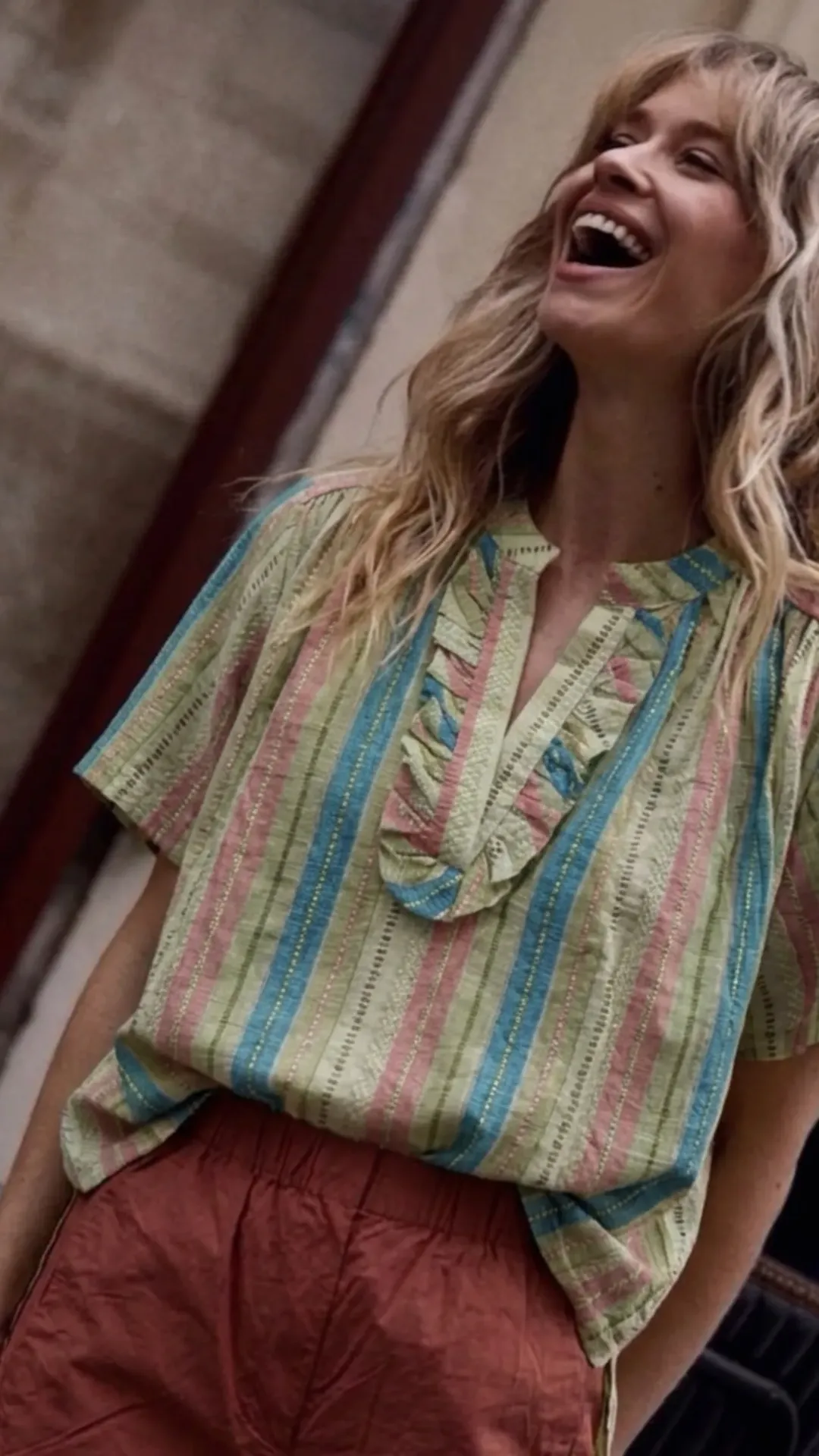 Camisa túnica rayas multicolor