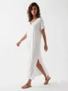 Vestido midi aberturas blanco