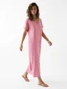 Vestido midi aberturas rose