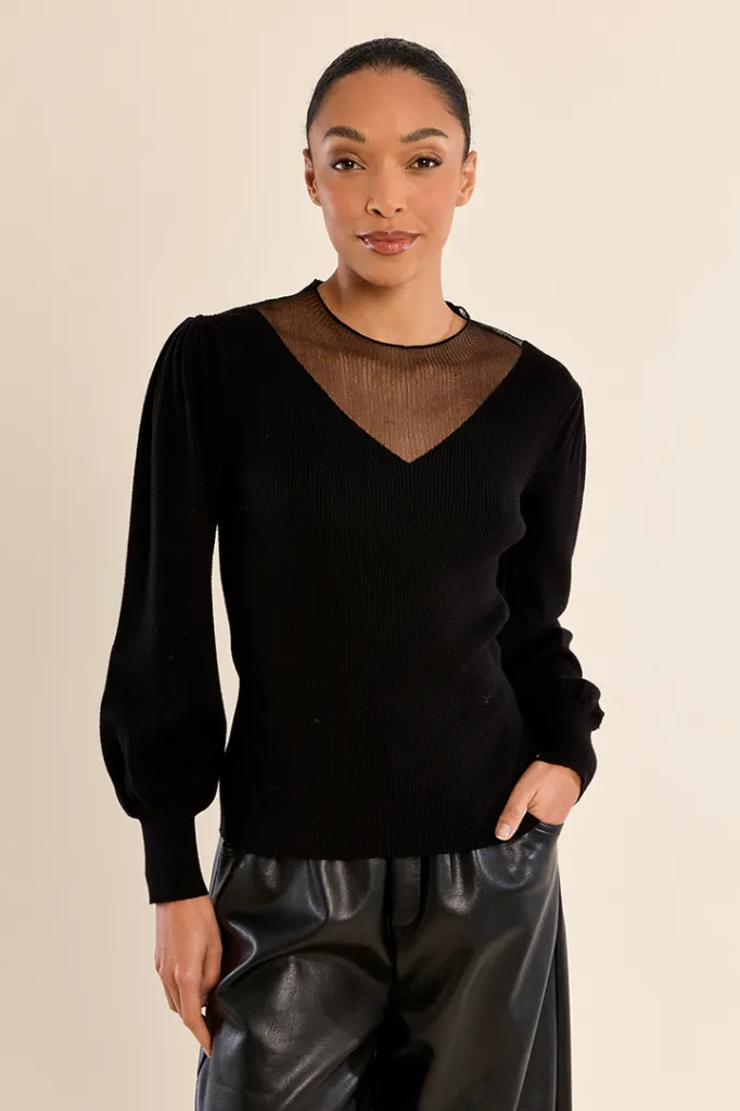 Jersey cuello V transparencia MOLLY BRACKEN (XS)