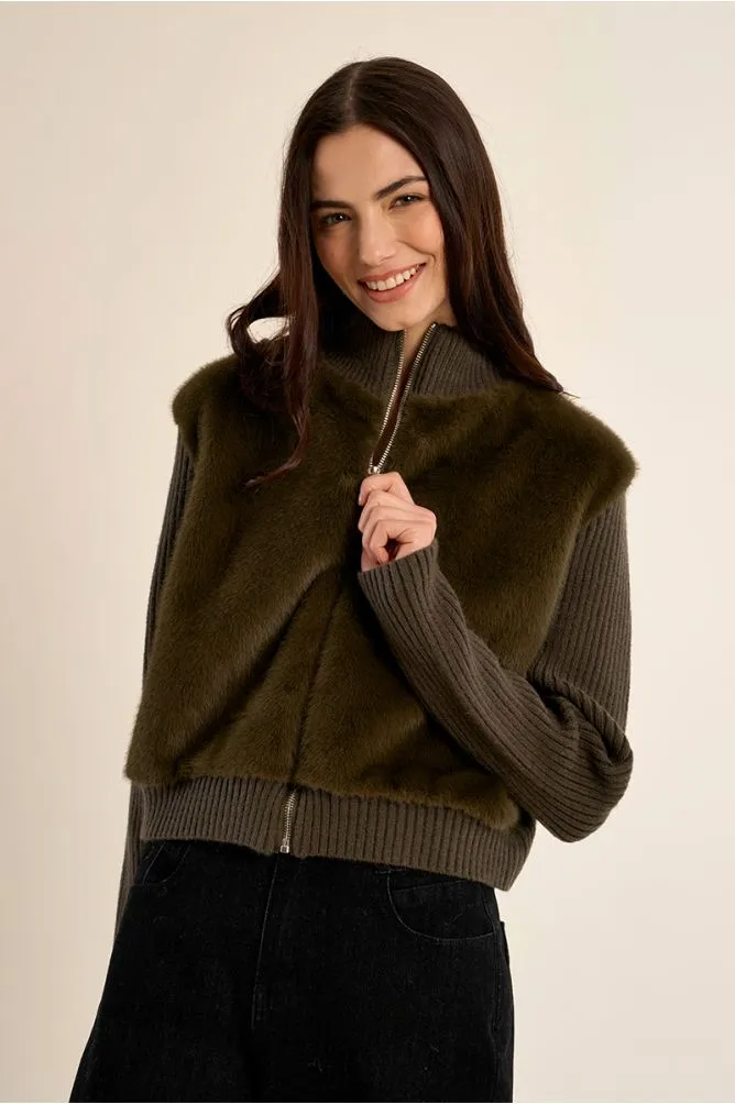 Chaqueta de punto y peluche MOLLY BRACKEN (XS)
