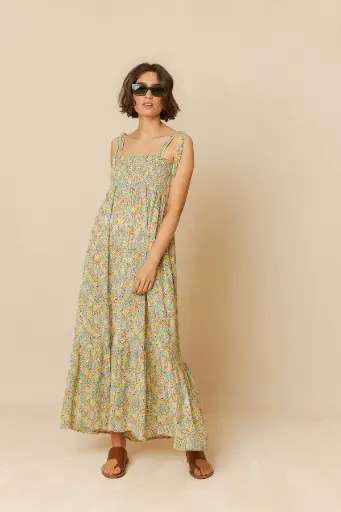 [MI163] Vestido tirantes multicolor nido abeja 