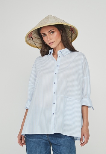 Camisa rayas azul oversized