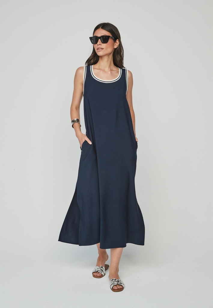 Vestido largo midi azul