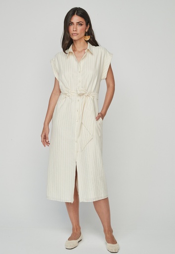 [vestido mare] Vestido camisero rayas lurex