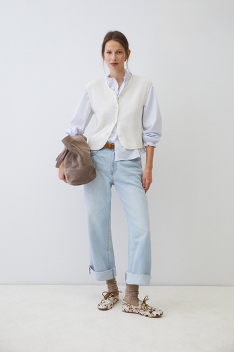Chaleco punto off white 