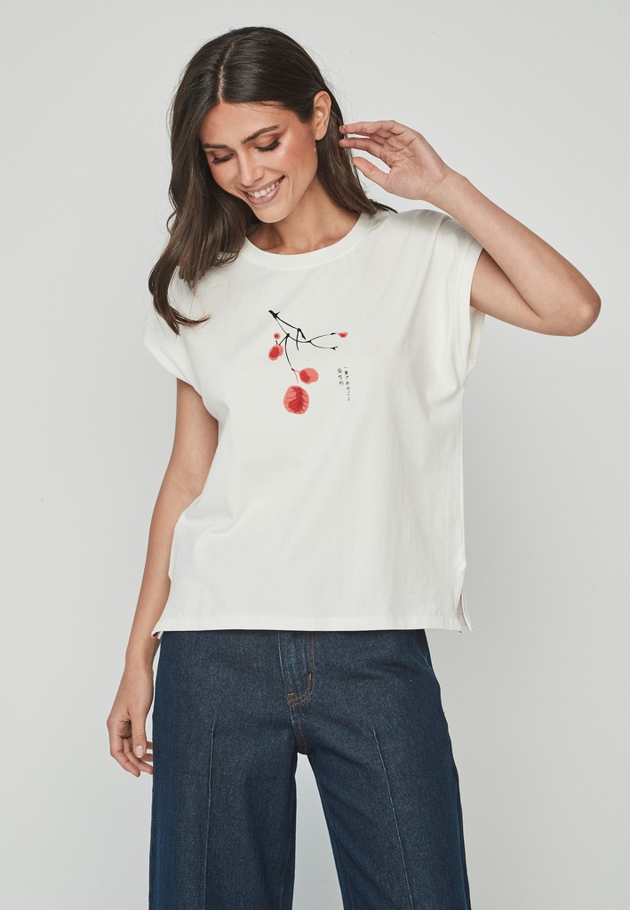 Camiseta estampado japones de rama