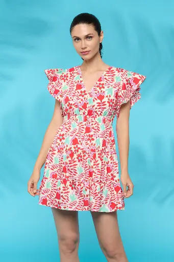 Vestido corte imperio estampado 