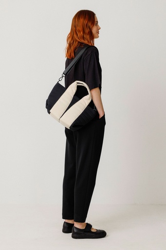 Bolso color negro & crema 