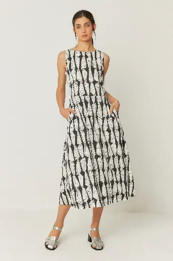 Vestido midi estampado