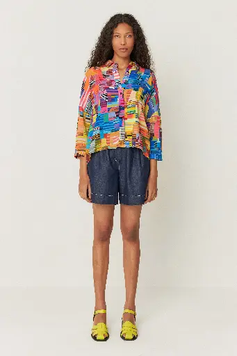 Camisa manga 3/4 multicolor 