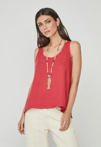 [top shi] Top tintado coral