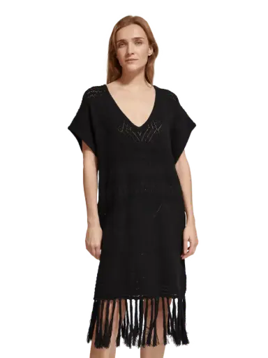 Vestido Scotch & Soda punto pointelle con flecos