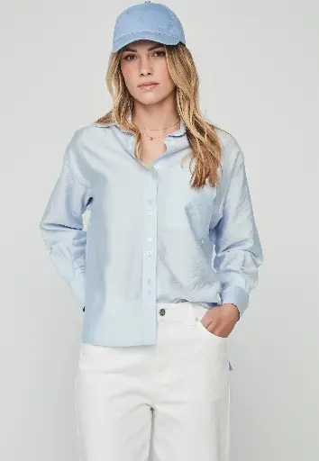 Camisa micro raya celeste