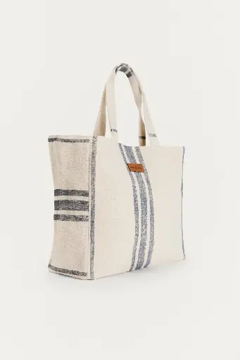 Bolso yute blue stripes  