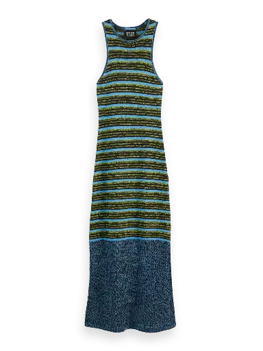 Vestido punto rayas con lentejuelas