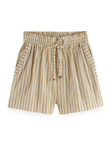 Shorts rayas beige y blanco  