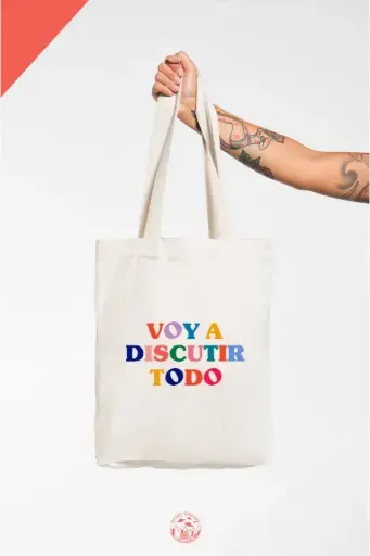 Bolsa denim VOY A DISCUTIR TODO 
