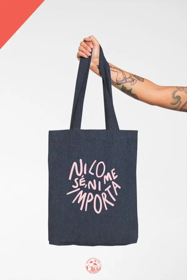 Bolsa denim ni lo sé ni me importa 