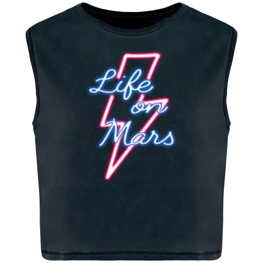 Camiseta crop LIFE IN MARS 