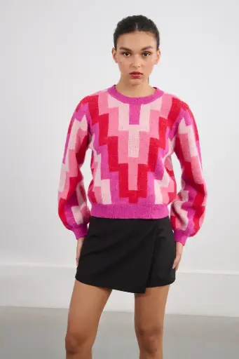 [LAL608DN] Jersey estampado geométrico